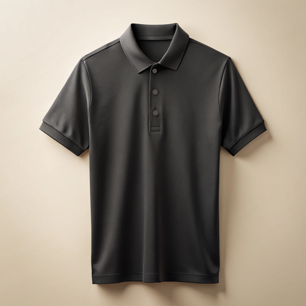 Black Plain Polo T-Shirt