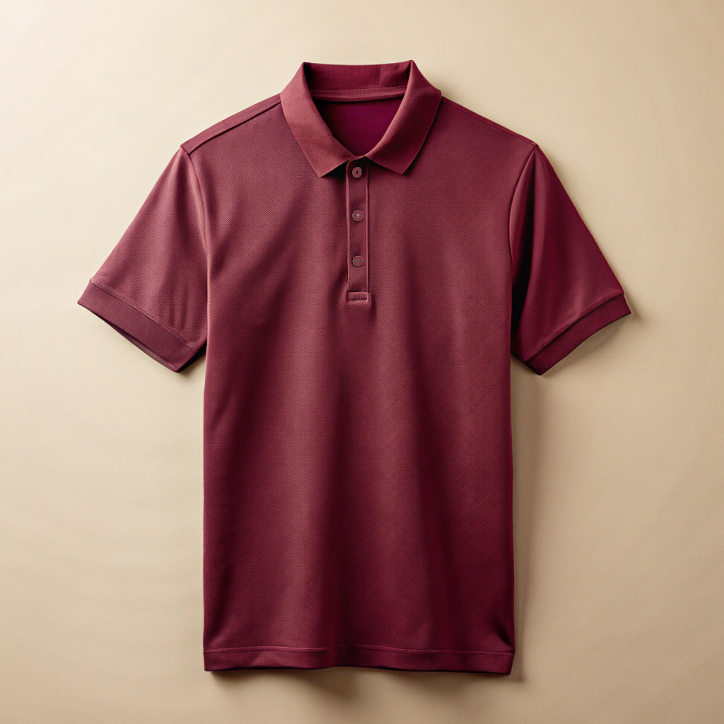 Maroon Plain Polo T-Shirt