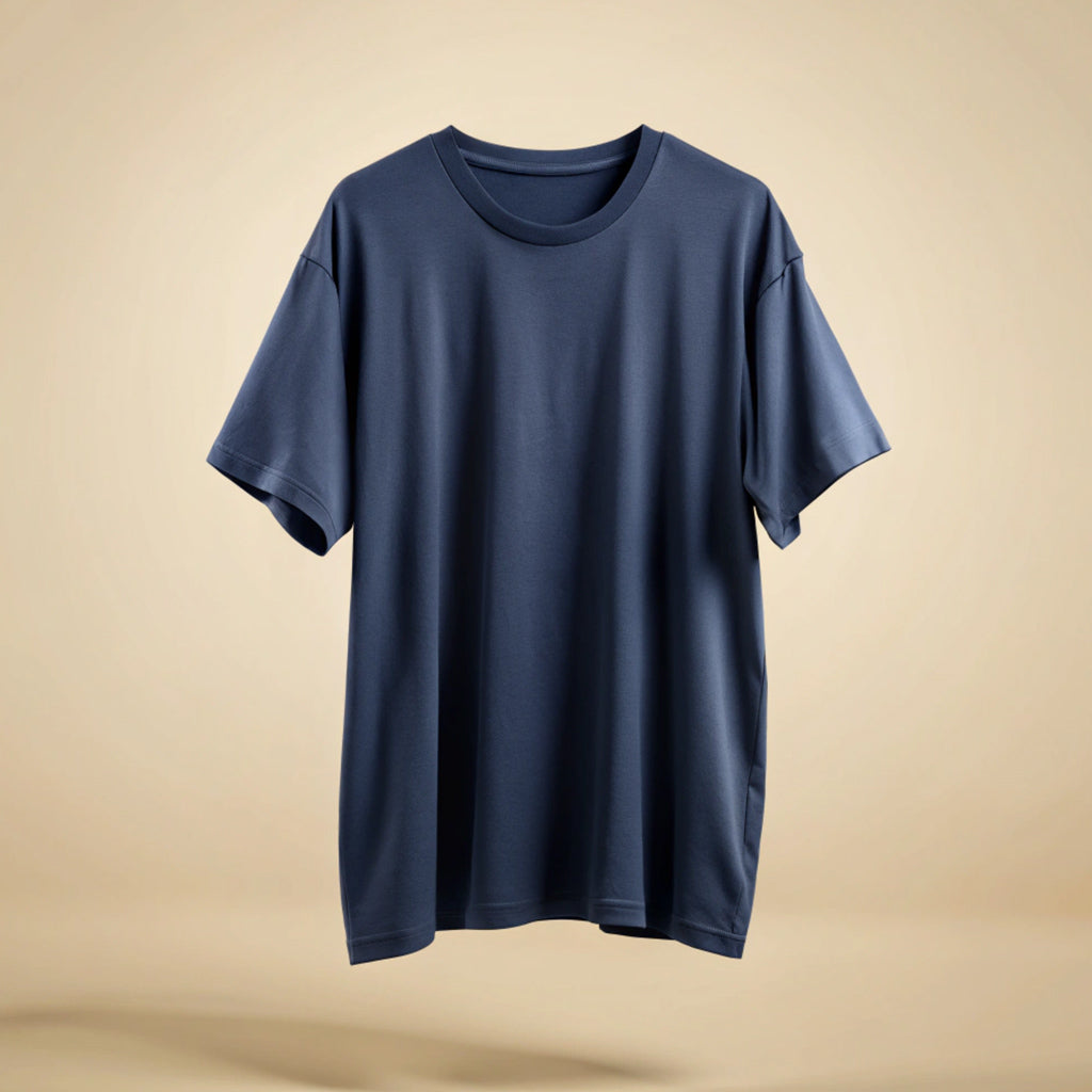 Navy Blue Plain Oversized T-Shirt