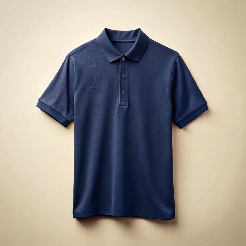 Navy Blue Plain Polo T-Shirt