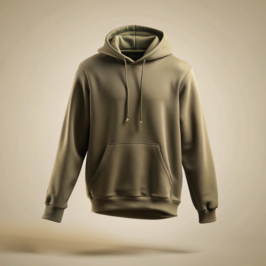 Olive Green Plain Hoodie