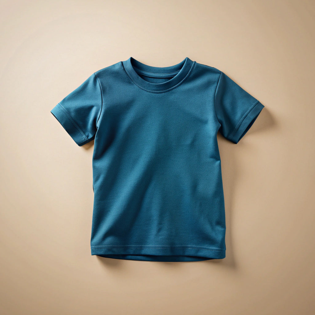 Petrol Blue Kids Plain T-Shirt
