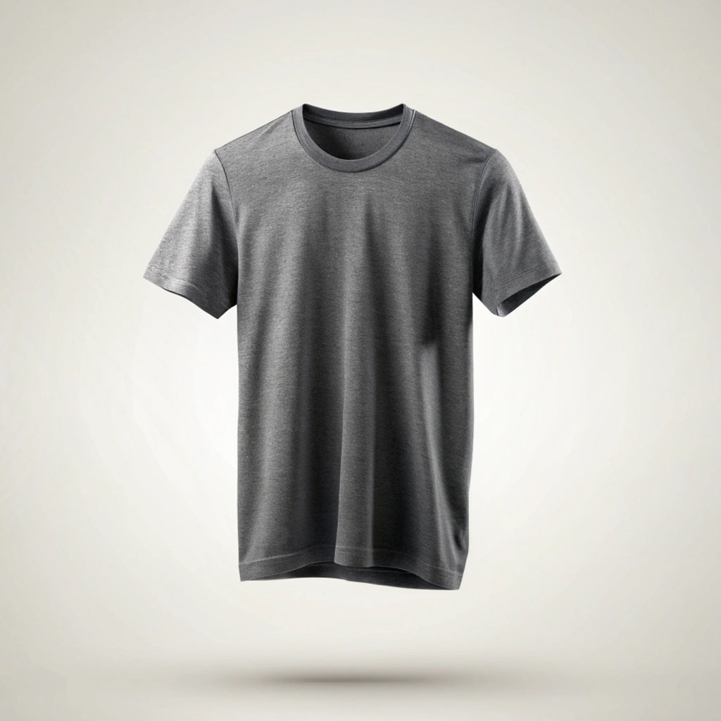 Charcoal Melange Plain T-Shirt