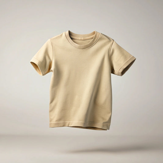 Beige Kids Plain T-Shirt