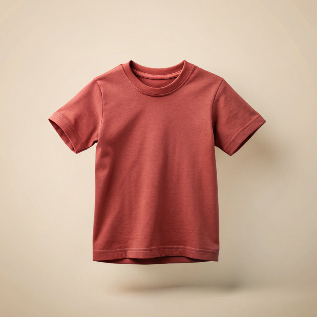 Brick Red Kids Plain T-Shirt