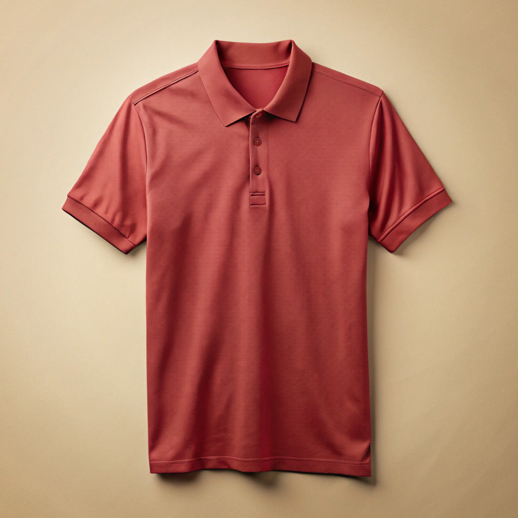 Brick Red Plain Polo T-Shirt