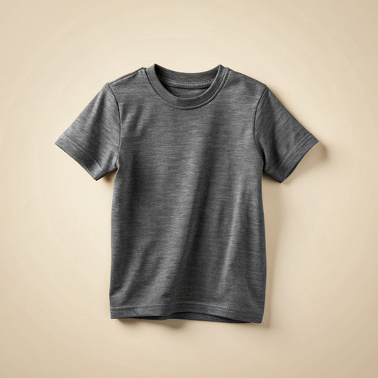 Charcoal Melange Kids Plain T-Shirt