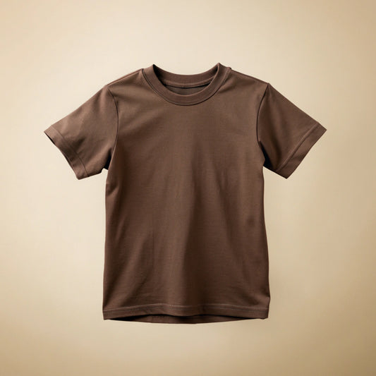 Coffee Brown Kids Plain T-Shirt