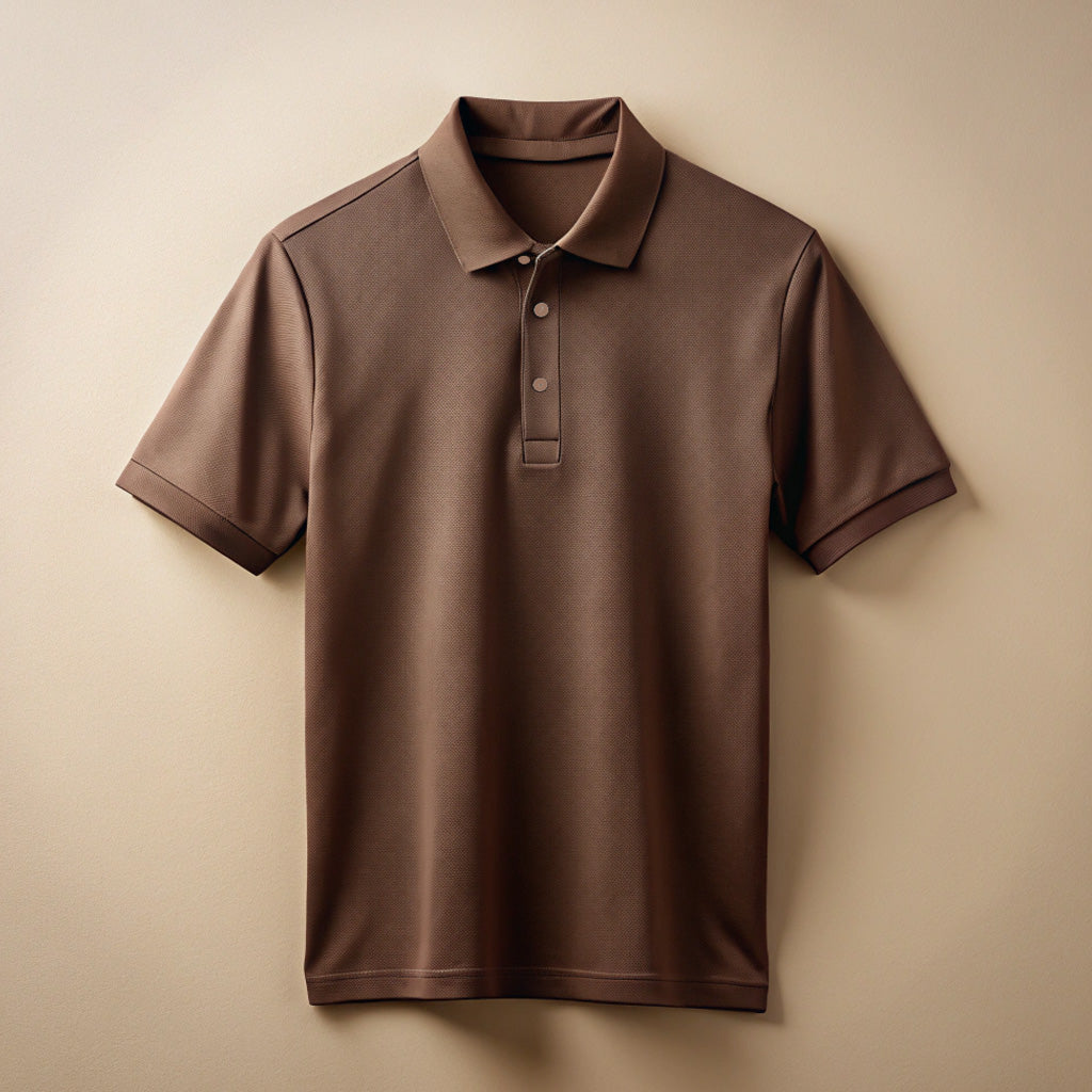 Coffee Brown Plain Polo T-Shirt