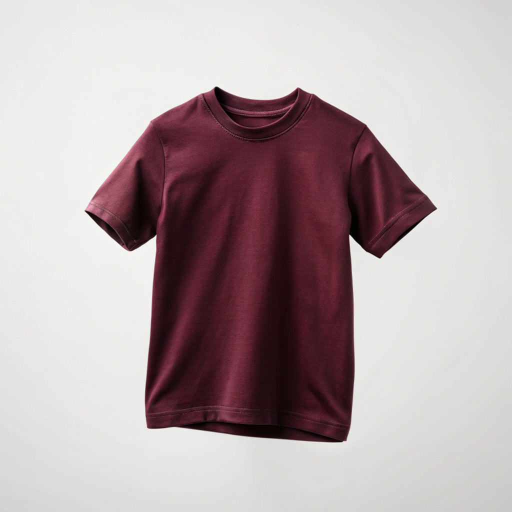 Maroon Kids Plain T-Shirt