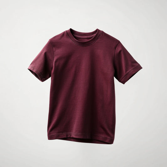 Maroon Kids Plain T-Shirt