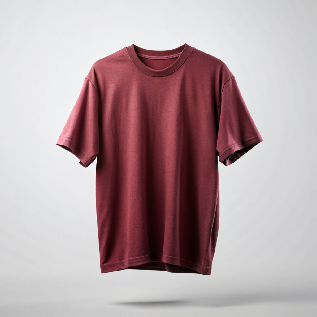 Maroon Plain Oversized T-Shirt