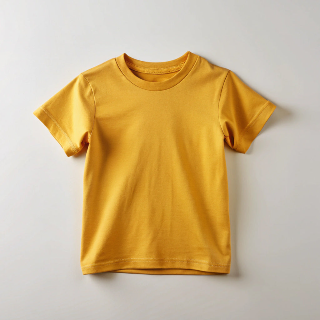 Mustard Yellow Kids Plain T-Shirt