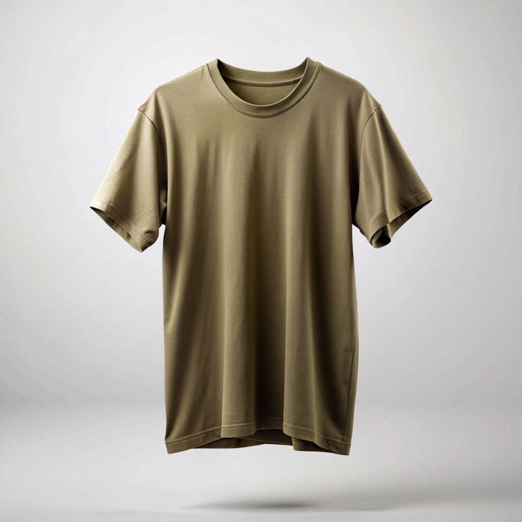 Olive Green Plain Oversized T-Shirt