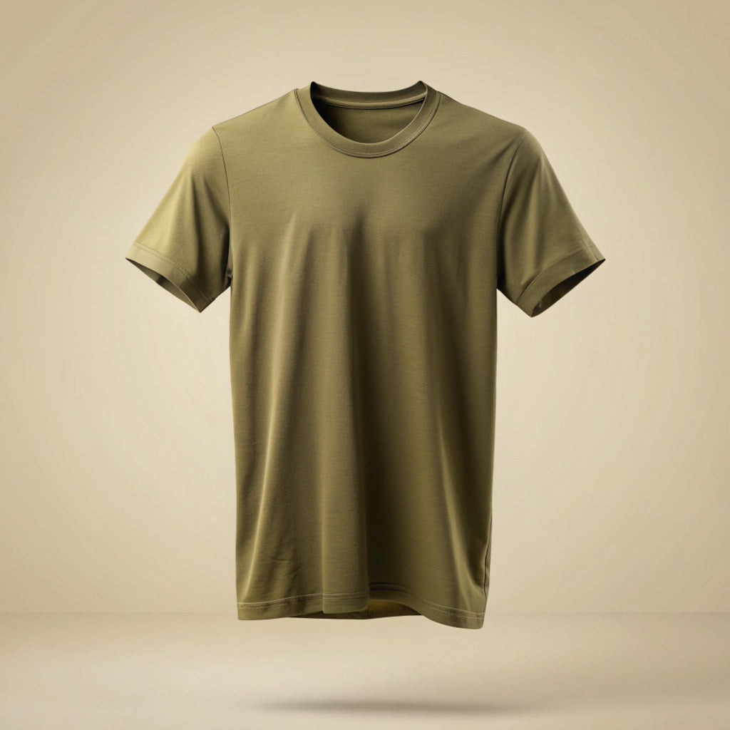 Olive Green Plain T-Shirt