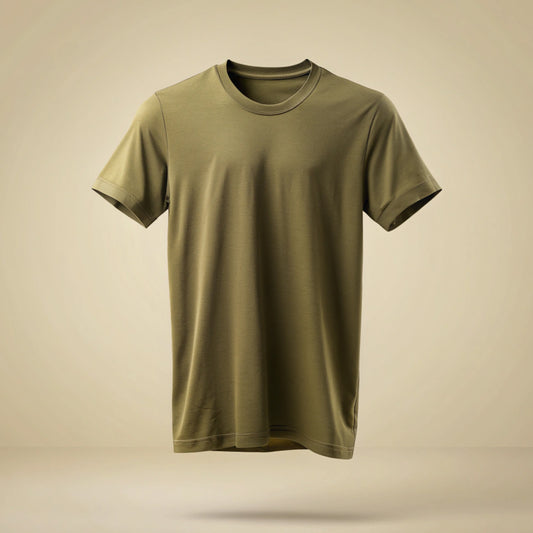 Olive Green Plain T-Shirt