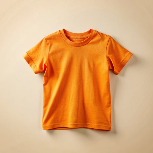 Orange Kids Plain T-Shirt