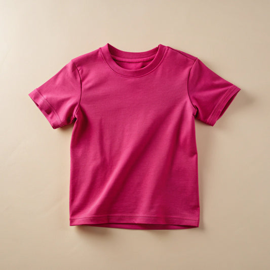 Pink Kids Plain T-Shirt