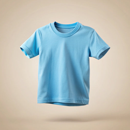 Sky Blue Kids Plain T-Shirt