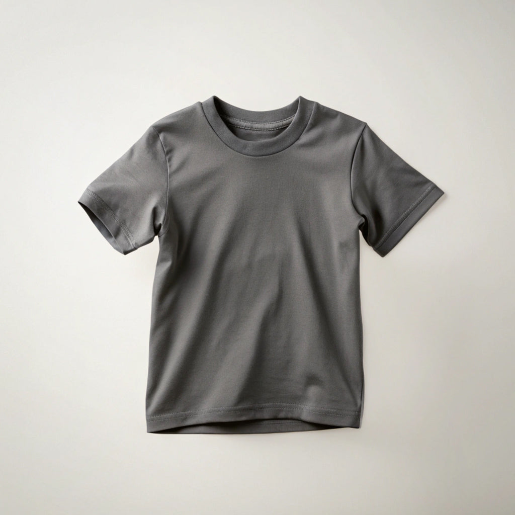 Steel Grey Kids Plain T-Shirt