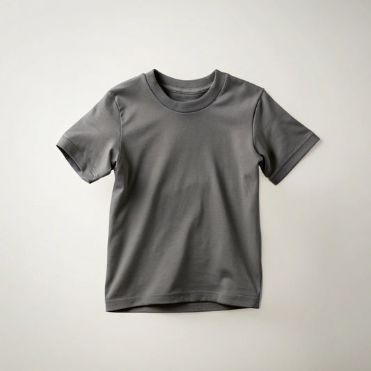 Steel Grey Kids Plain T-Shirt